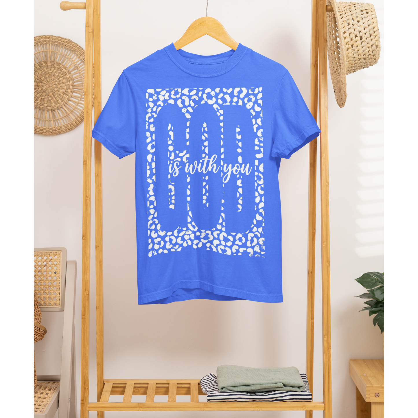 God is with you leopard Tee or sweatshirt