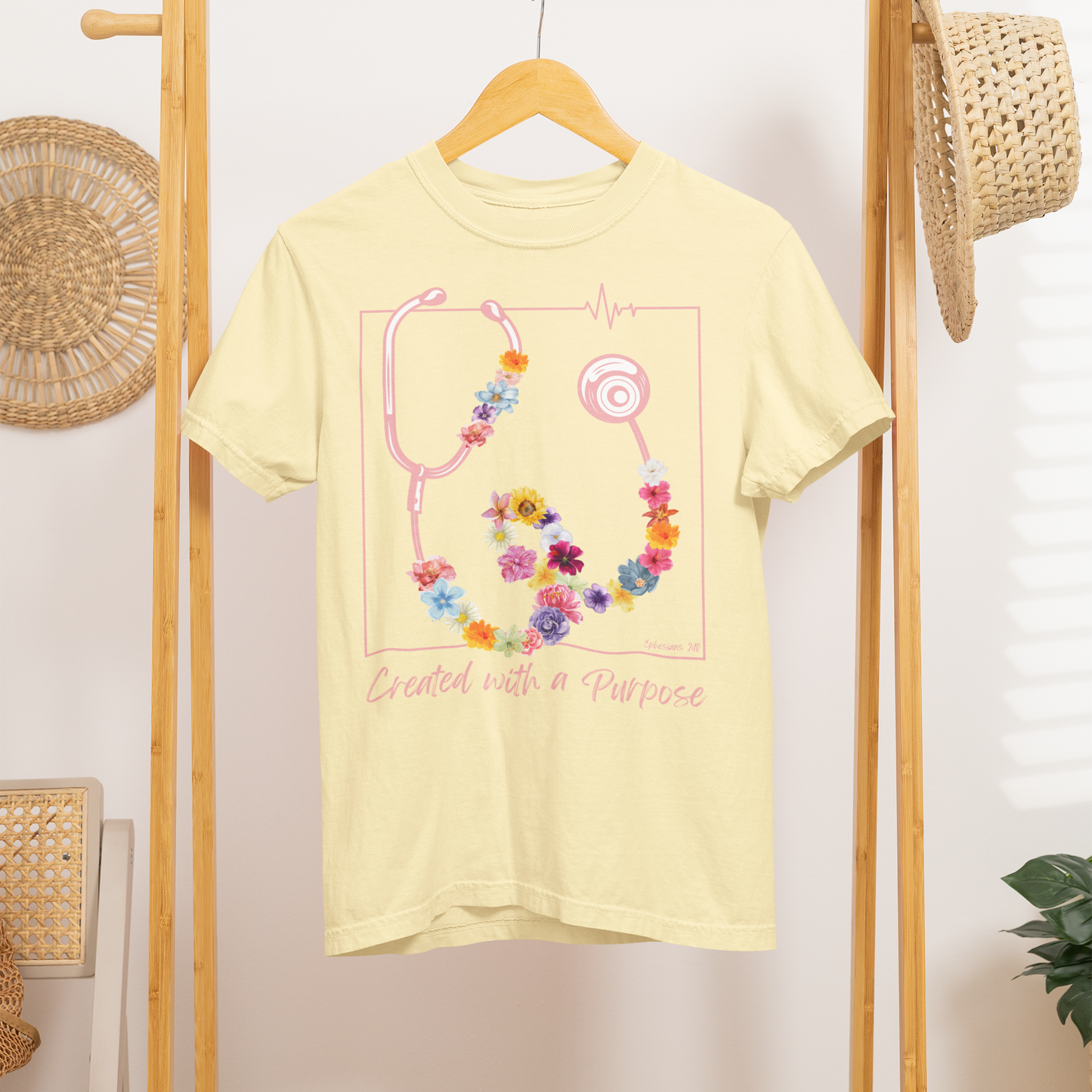 created with purpose nurse tee or sweatshirt