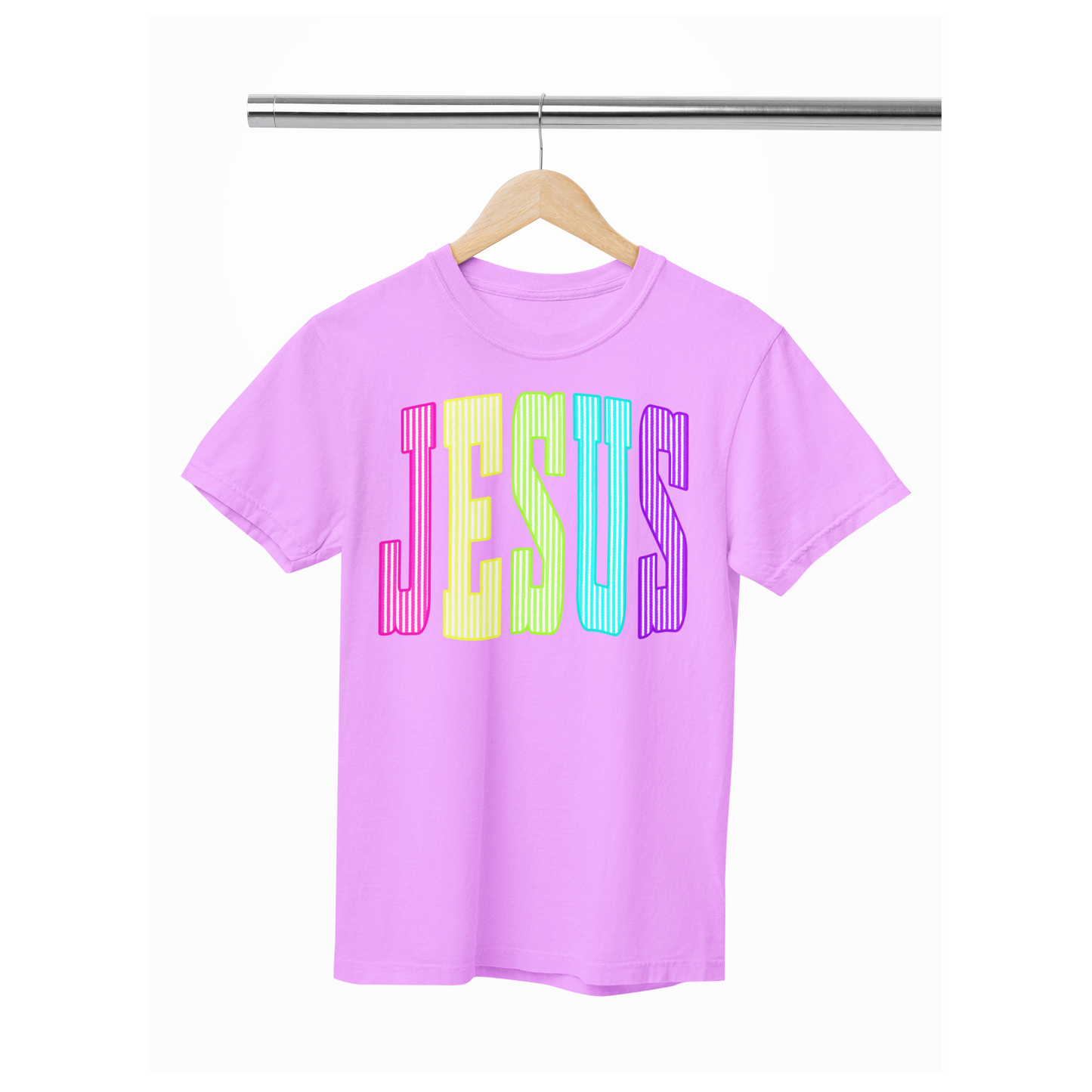 Jesus colorful stripes Tee or sweatshirt