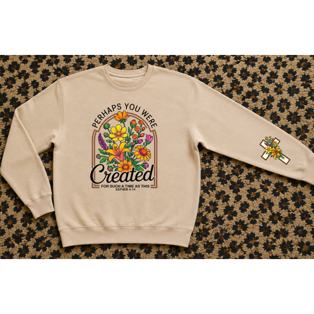 Created with purpose sleeve tee or sweatshirt