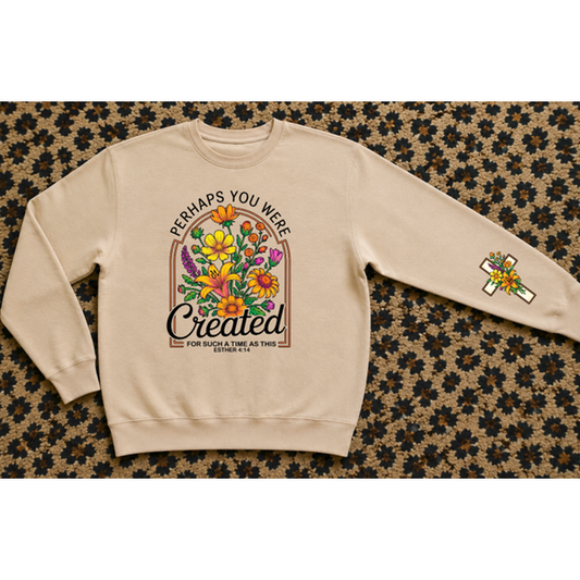 Created with purpose sleeve tee or sweatshirt