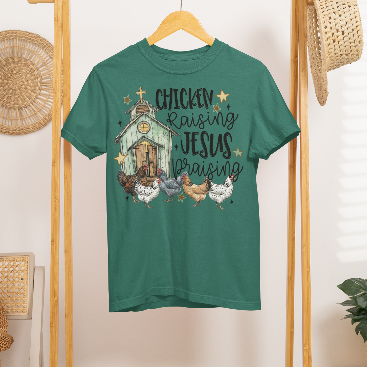 Chicken Raising and Jesus Praising Tee or sweatshirt