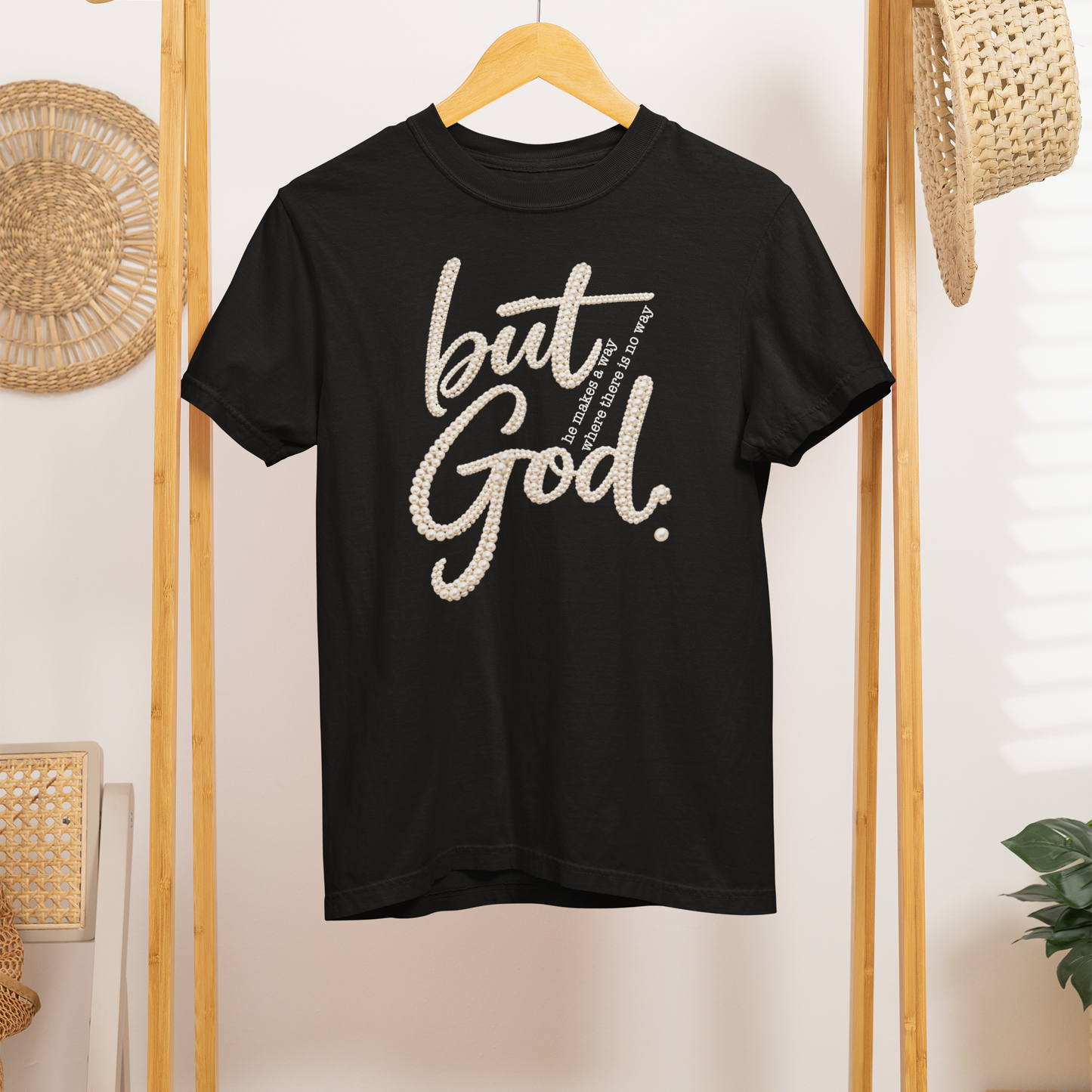 but GOD faux pearl  tee or sweatshirt