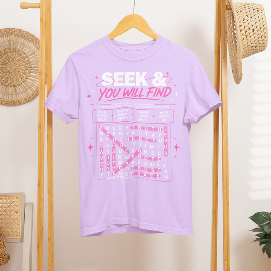 Seek and you will find wordsearch tee or sweatshirt