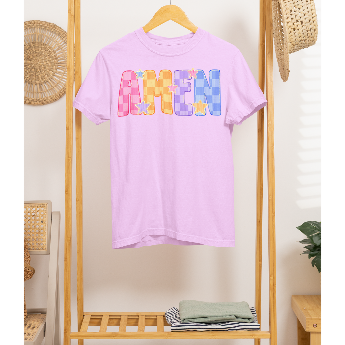 AMEN Checkered Tee or sweatshirt