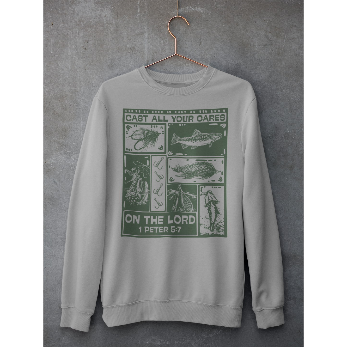 Cast all your cares on him tee or sweatshirt