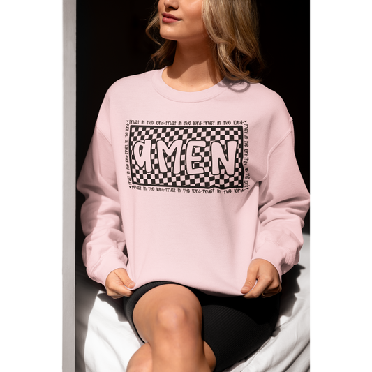 Amen Checkered tee or sweatshirt
